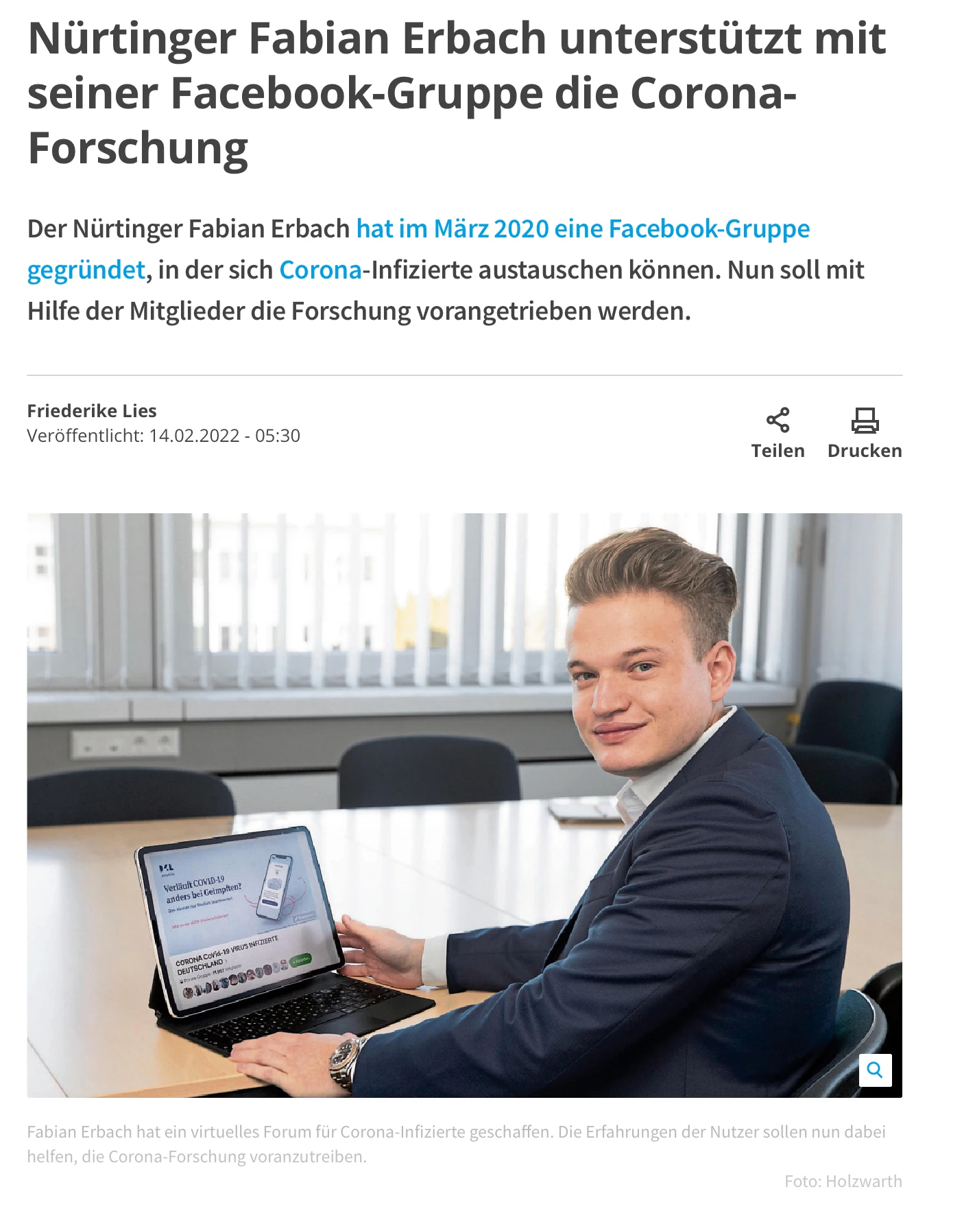 News Article Screenshot about Fabian Erbach